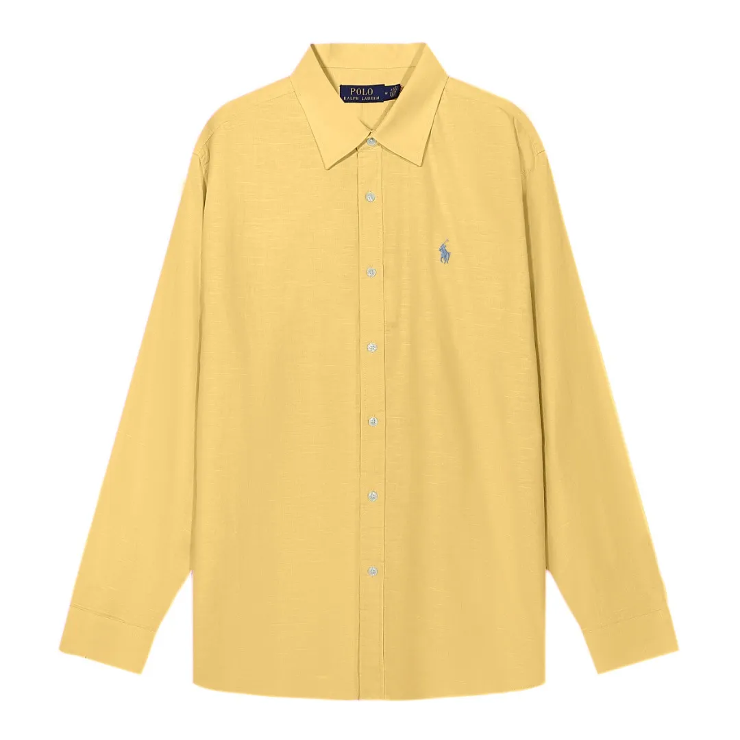 🅿️218 L06# The highest quality in the market, you can scan the code, it will not be sold off the shelves for a long time, import and export version Lauren Ralph Lauren customized 1:1 linen cotton shirt (in stock👀) Size: XS S M L Color: White Pink Yellow Khaki Navy Blue